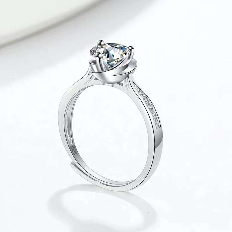 2023 Fine Custom Sterling Silver Moissanite Rings Diamond Wedding Jewelry 925 Sterling Silver Ring for Women Wedding