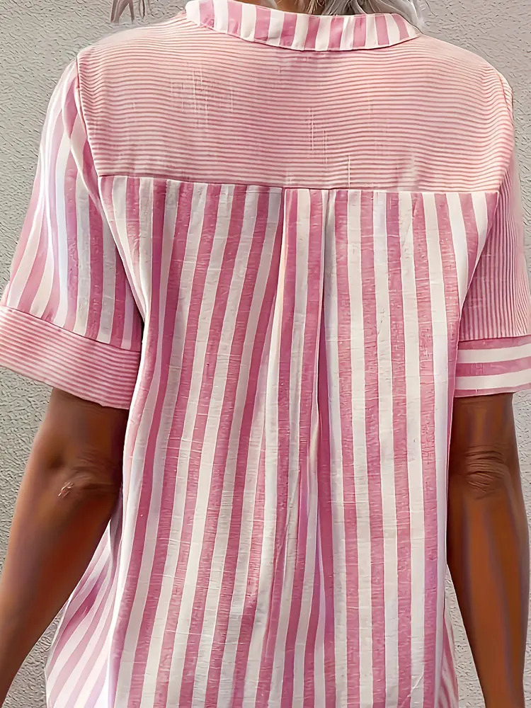 Womens Oversized Woven Shirt Long Sleeve Casual Button up Loose Fit for All Seasons 250515