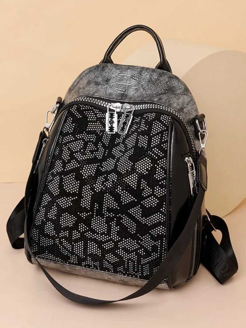 Fashion Large Capacity Commuter Womens Backpack s Leisure Travel Storage Bag Soft Leather Waterproof Korean Style Shoulder Z250512