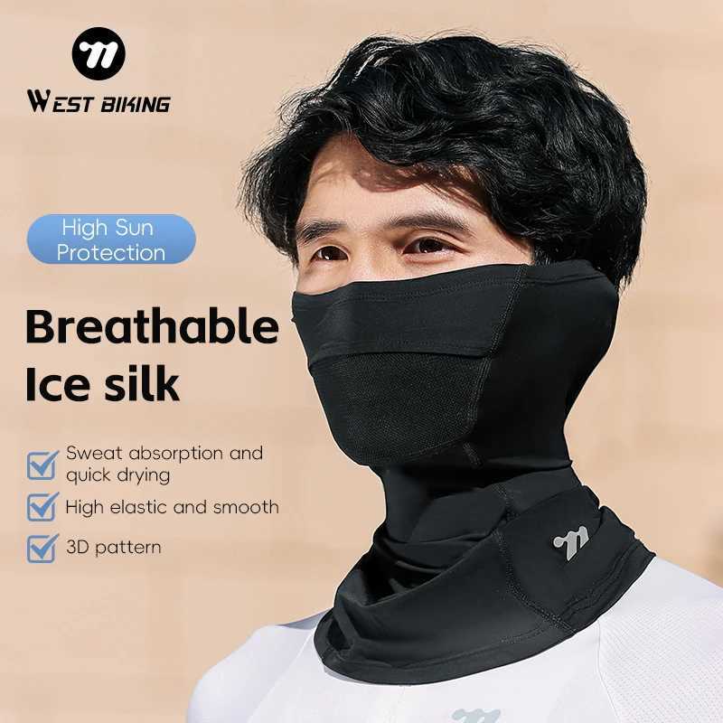 WEST BIKING Summer Face Scarf Neck Sun Protection Silk Cycling Headwear Motorcycle Scooter MTB Road Cycling Mask BandanaW250512