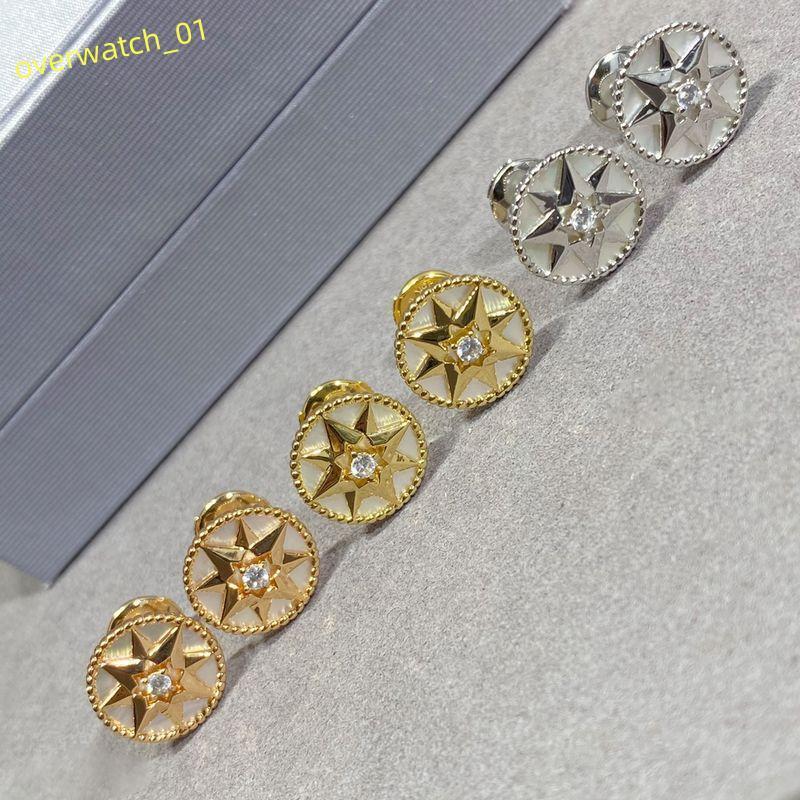 Stud Earrings Eight Pointed North Star Compass Earring For Women Luxury Designer Malachite Green Brand Jewelry