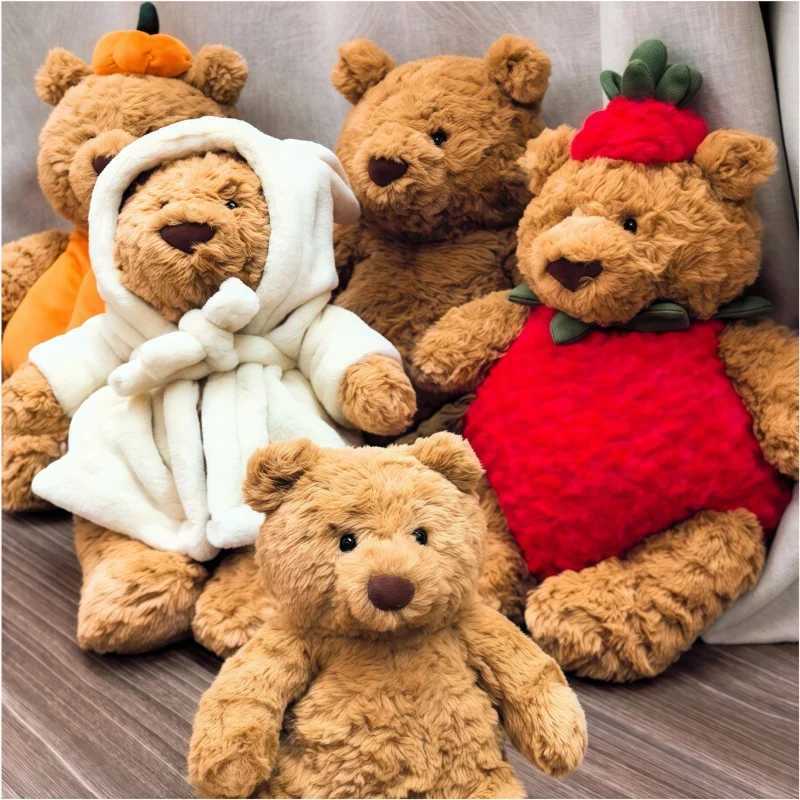 Hot Spot Barcelona Bathrobe Bear Eggplant Bear Strawberry Bear Doll Cute Soothing Companion Doll Festival Trendy Child Gift Toy z2505122KG3