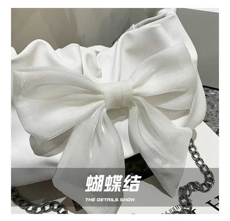 Fashion Versatile Handbags for Women s Sweet Bow Single Shoulder Bag Chain Crossbody Bag Fold Purses and Handbag Z250512