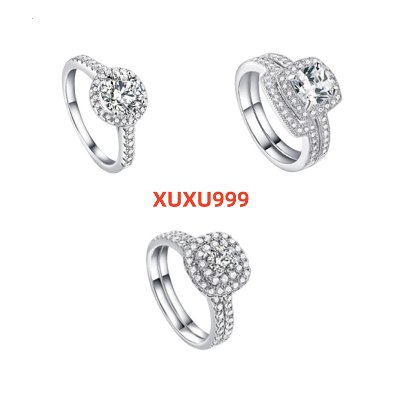 Customizable 925 Sterling Silver Engagement Ring 18K Gold Plated Classic Fashion Premium Moissanite Classic Fashion Premium