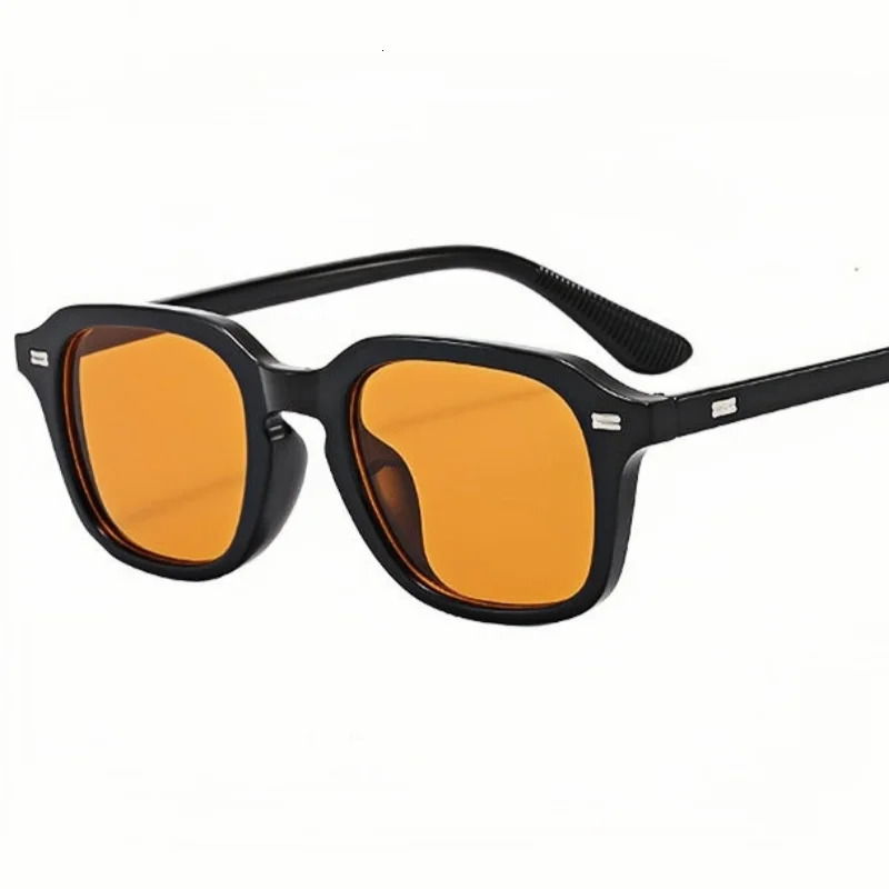 Fashion Square Orange Sunglasses For Women Men Retro Rivets Sun Glasses Trendy Shades UV400 Eyewear 250509