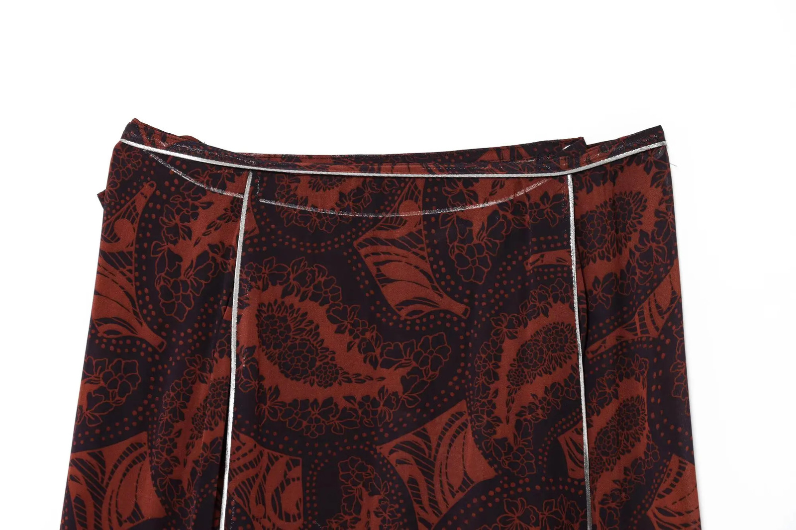 PB ZA Womens Printed Bell Loose Sleep Suitable for Summer Bohemian Fashion Look Top and Long Skirt Set 250430Z