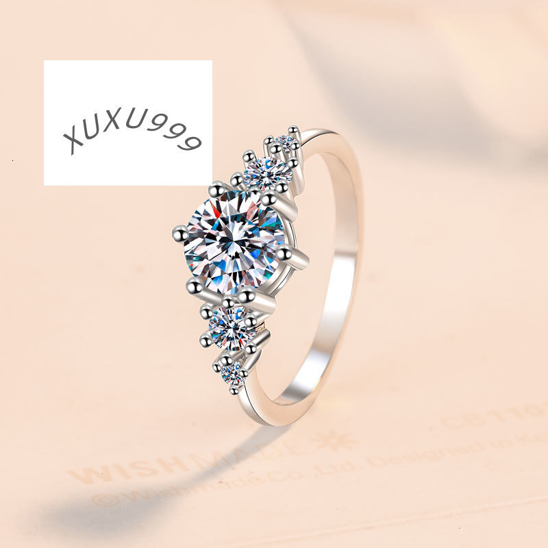 Fine Jewel GRA Certified VVs1 Diamond Moissanite High Quality Claw Set 925 Sterling Silver Ring of Ladies for Wedding Engagement