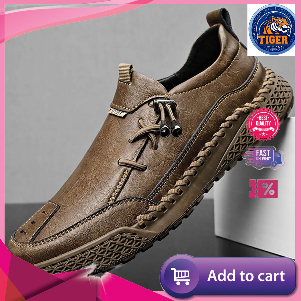 Ddmytiger Autumn Spring And Large Casual Leather Fashion Handmade Cover Feet Men S Single Shoes Outdoor Shoes
