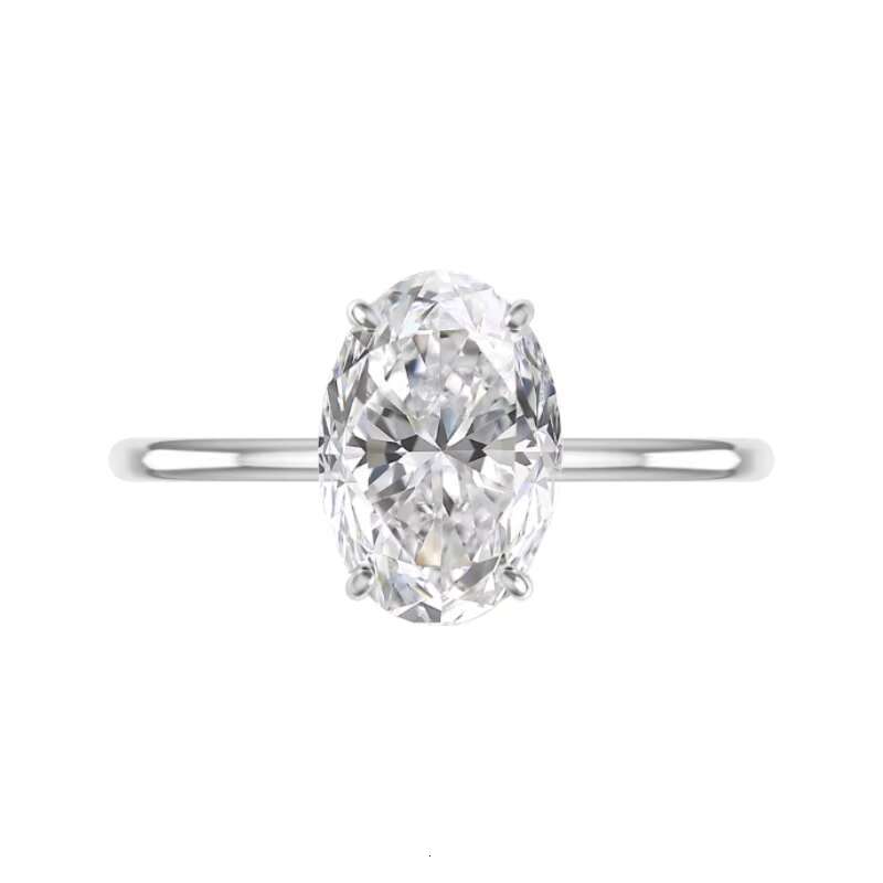 18K Gold Plated High Quality Fashion Jewelry 2CT Engagement Wedding Moissanite Ring Elegant Wedding Ring Set