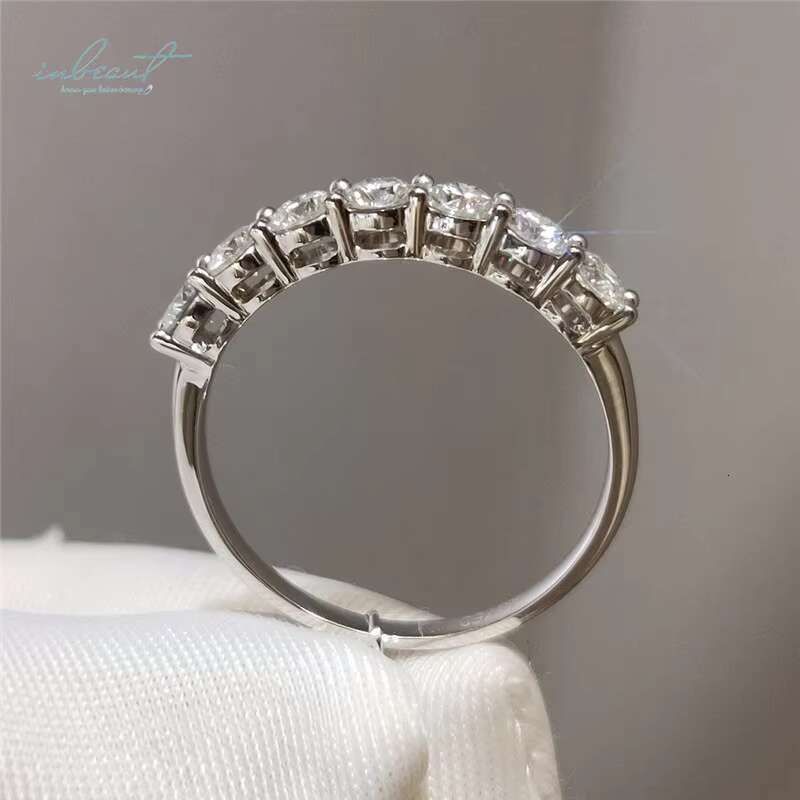 Silver 925 Original Brilliant Cut Total 0.7 Ct Diamond Test Past D Color Moissanite Ring for Women Wedding Gift Fine Jewelry
