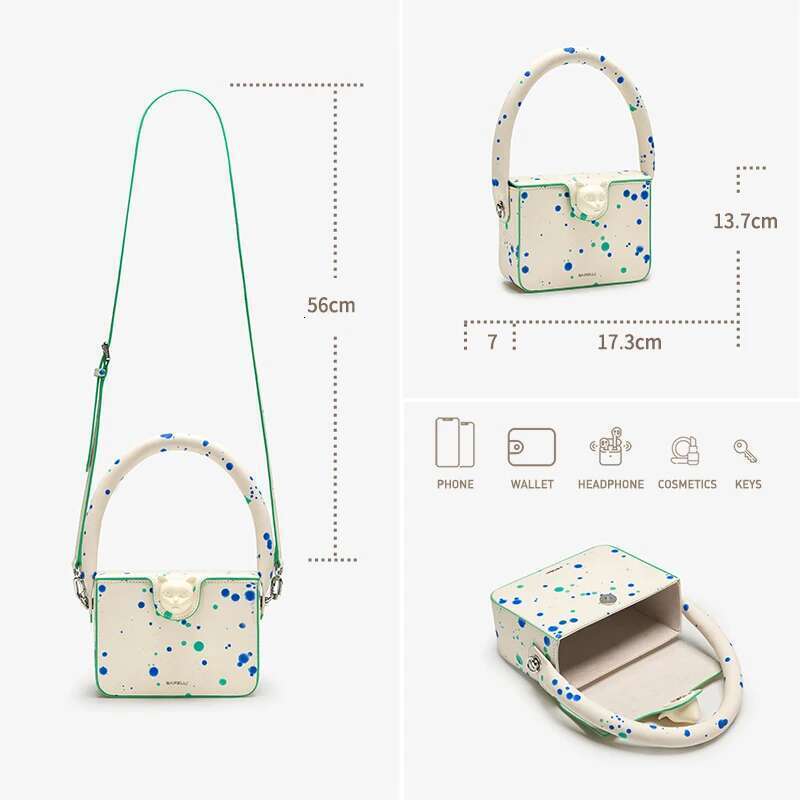 BAFELLI 2024 NEW Women's HANDBAG BOXY GENUINE LEATHER ORIGINAL DESIGNER BRAND CAT SHOULDER FASHION BAGS STYLISH PURSE