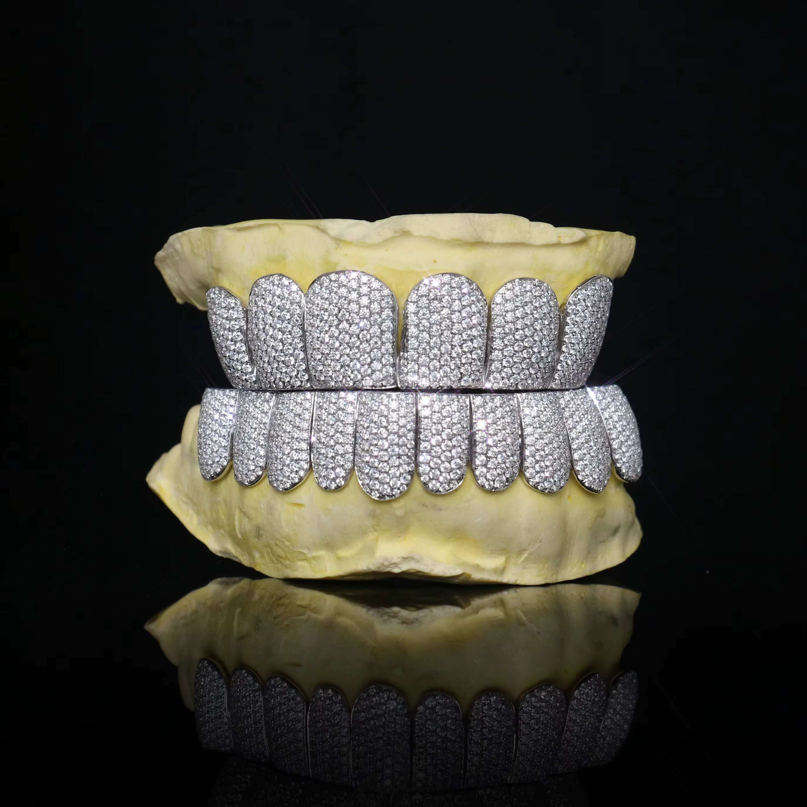 Custom 925 Sliver VVS Moissanite Grillz 10 Top 10 Bottom Hip Hop Men Passed Diamond Tester Moissanite Grillz