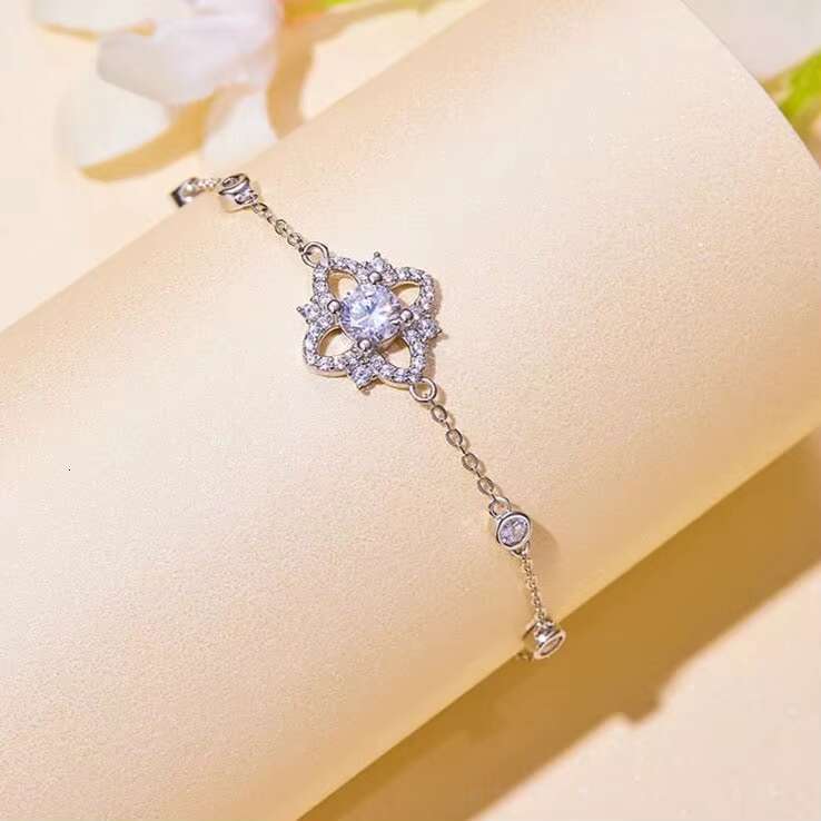 0.50 Ct Moissanite Bracelet Platinum Plated Silver Elegant Bangle
