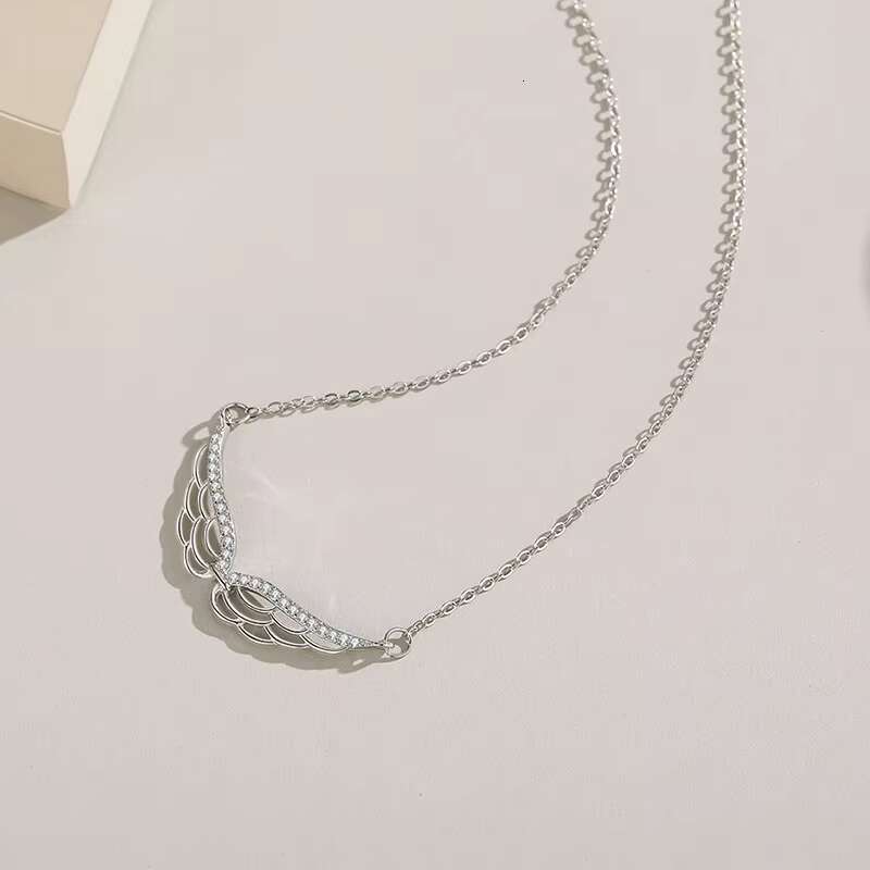 Women's boutique jewelry sier classic elegant angel wings wedding engagement fashion necklace