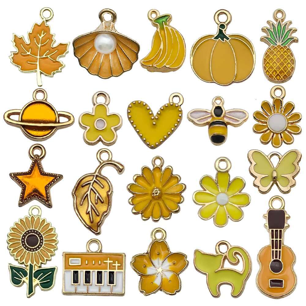 Bulk Sale Fashion Enamel Alloy Charm 20pcs Set for DIY Crafts Jewelry Making Earrings Bracelet Child Charms Necklace Accessories