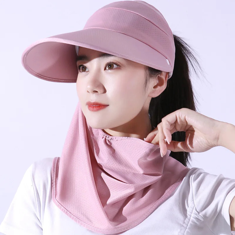 COKK Summer Hats For Women Sunscreen Outdoor Anti UV Cycling Beach Hat Female Floppy Foldable Ladies Gorro Sunhat Face Cover 250512