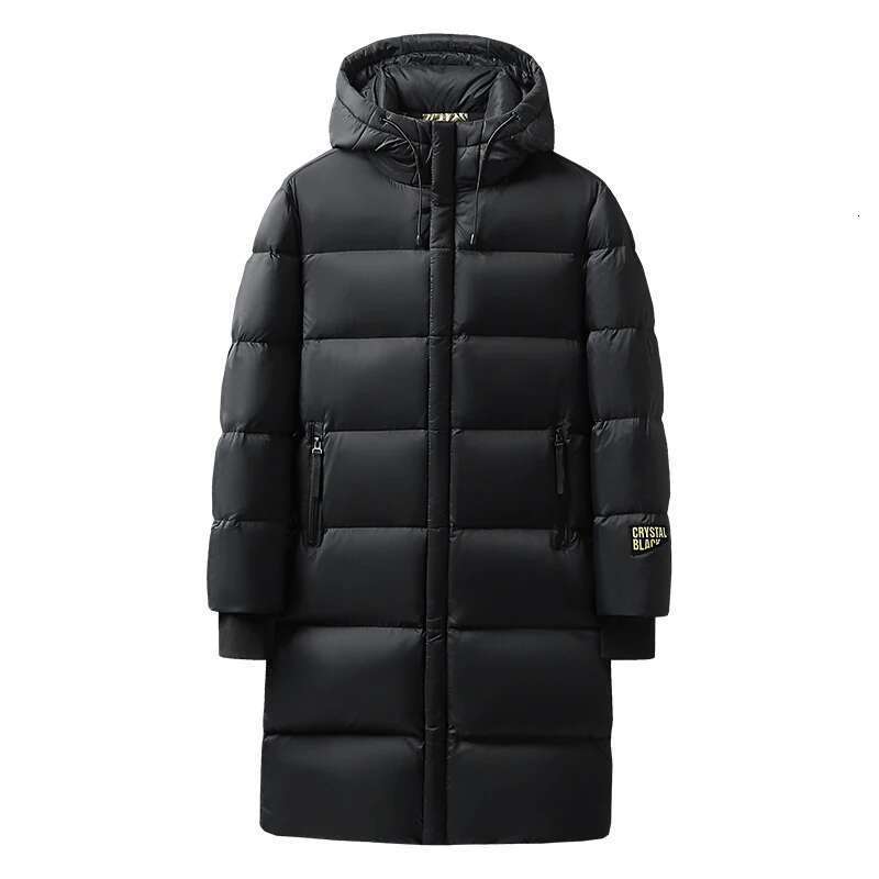 Winter New Warm Thick Long Down Coat Mens Hooded Waterproof Black Gold Puffer Jacket Men Casual Windproof Parkas Male Designer