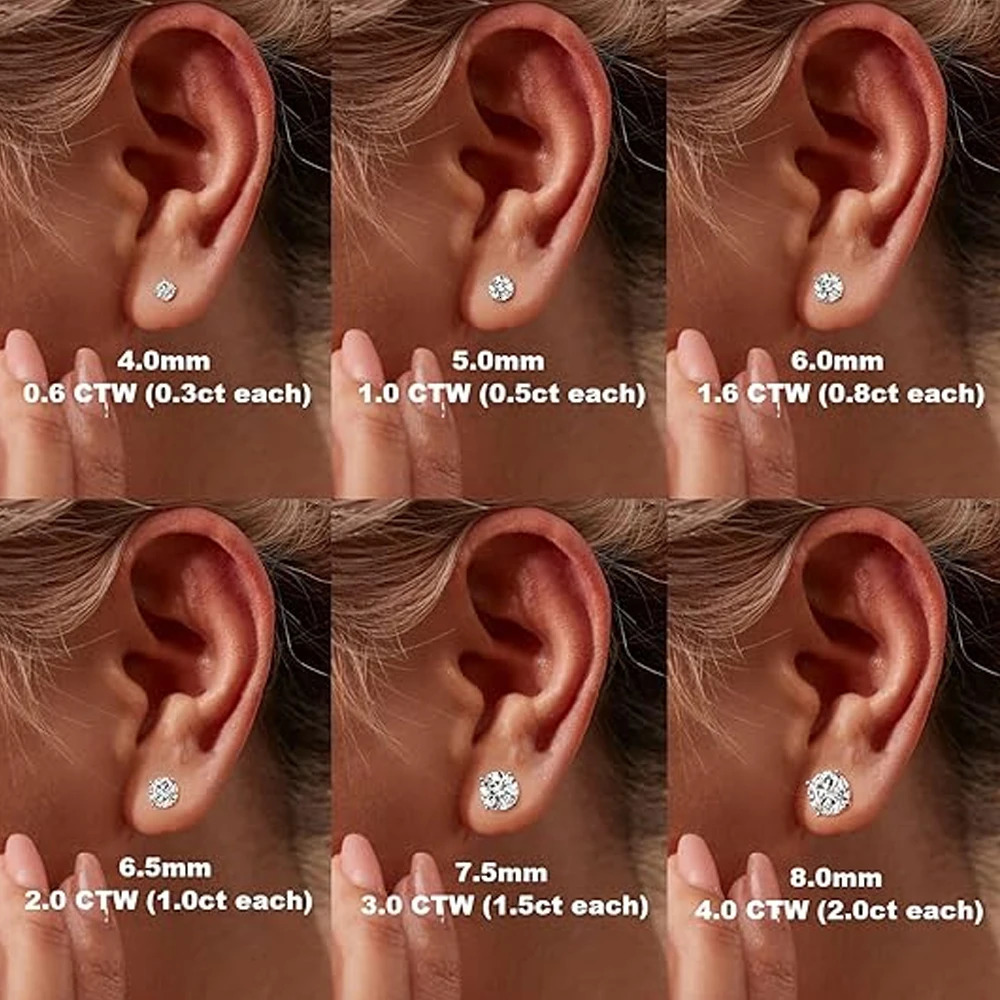 KNOBSPIN 2.0ct Earrings for Women Lab Grown Diamond Ear Studs 925 Sterling Silver Fine Jewelry Gift 250512