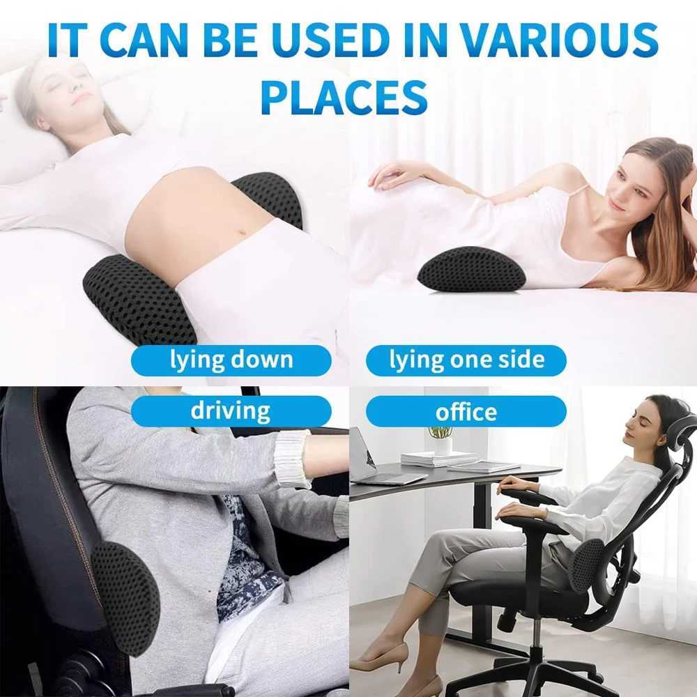 1Pcs Lumbar Support Pillow - Memory Foam for Low Back Pain Relief Ergonomic Streamline Car Seat Office Chair Recliner and BedW250512