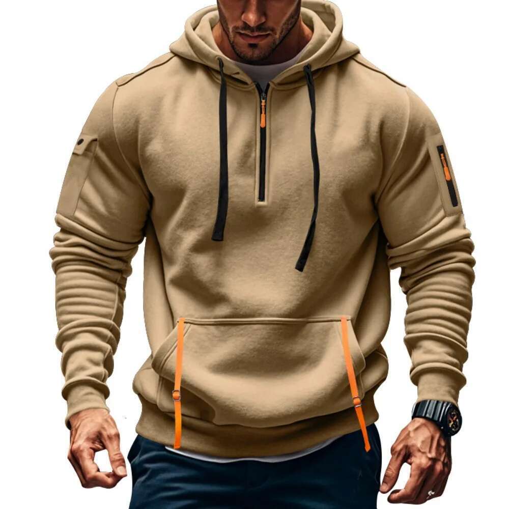 Bu Gaya Baharu Hoodie Berzip Bu Peluh Sukan Berbilang Poket Kasual Hoodies&Sweatshirts Designer