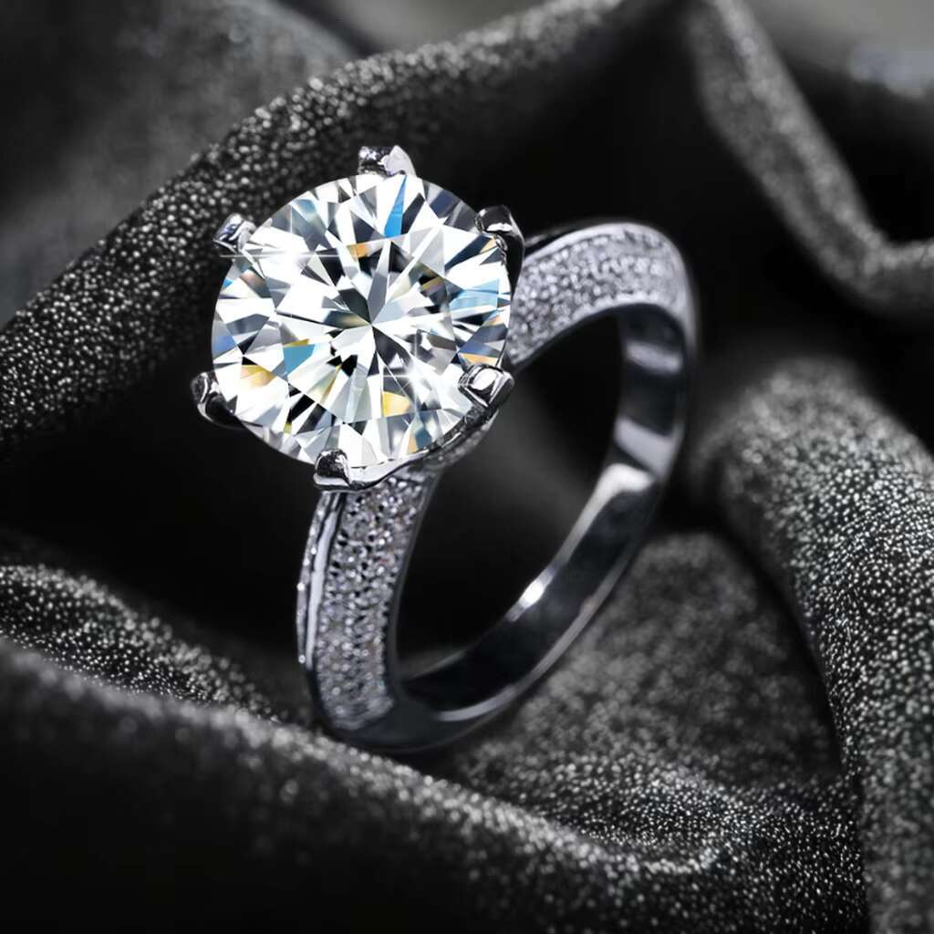 Wholesale With GRA Certificate S925 Sterling Silver 5CT Moissanite Ring Women Engagement Wedding Band