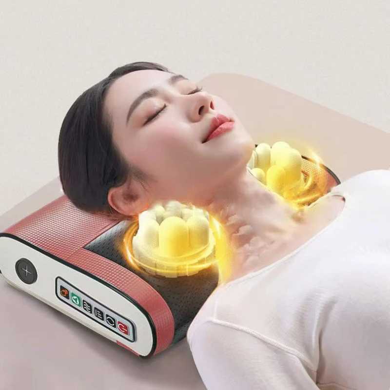 6 Key Smart Cervical Neck Shoulder Electric Waist Back Shiatsu Massage Pillow Heated Car Seat Massage Neck and Shoulder MassagerW250512
