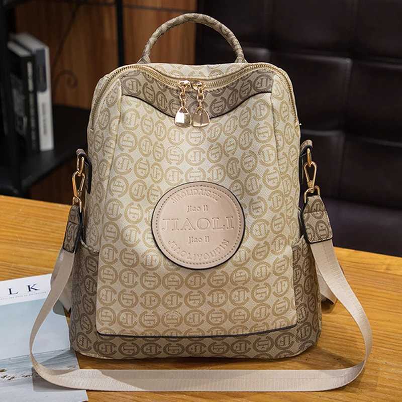 New Famous Womens Print Design Backpack Large Capacity Splash Travel Backpack High Quality PU Leather Shoulder School Bag Z250512
