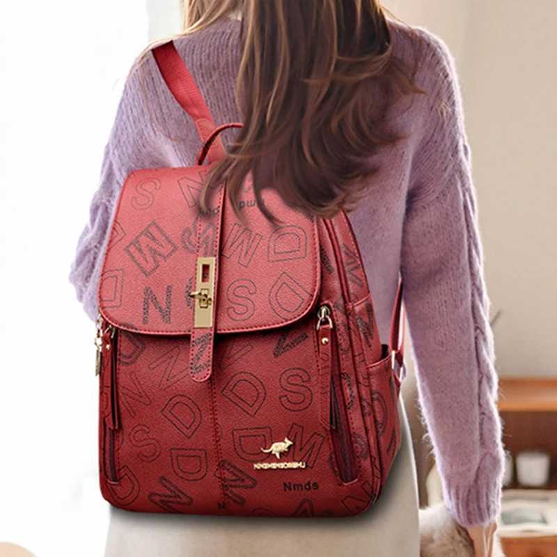Designer Women Backpack High Quality Soft Leather Shoulder Bag Fashion School Bags Multifunction Rucksack Top-handle Bag Z250512