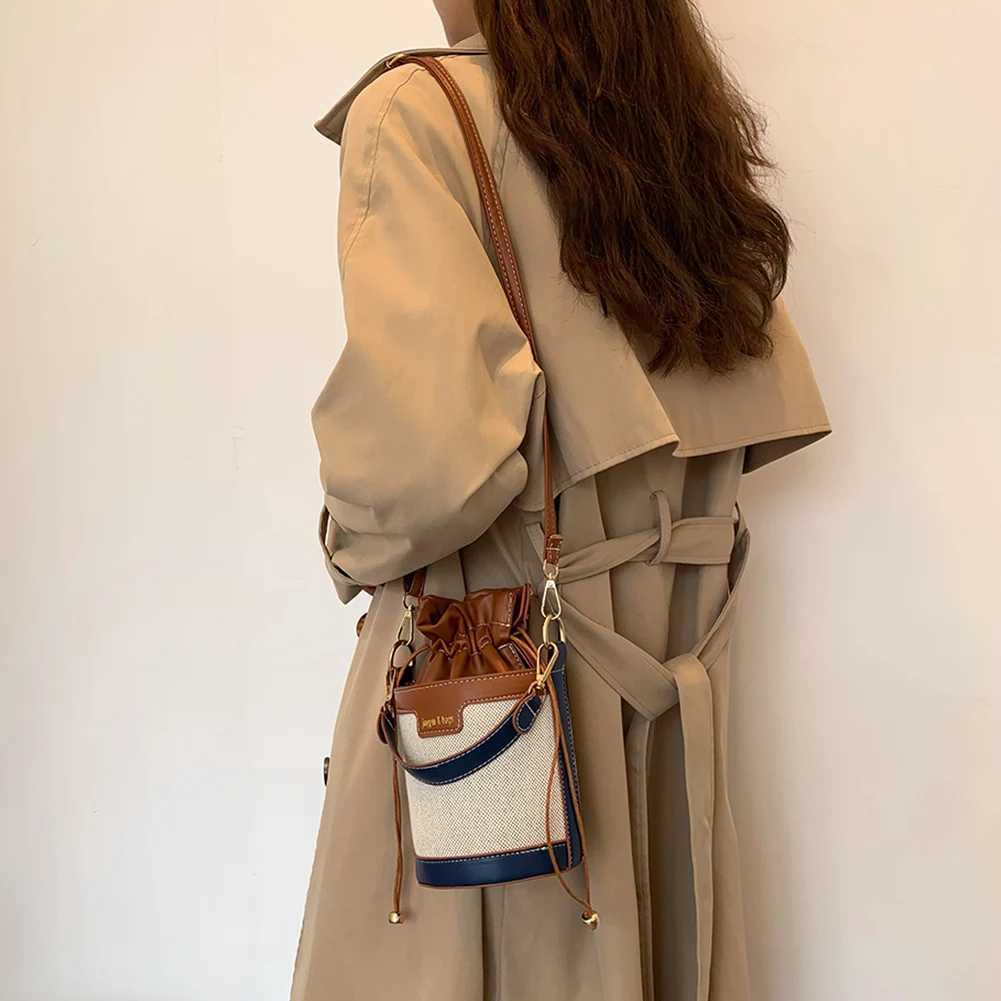 Women Shoulder Bags Cylinder PU Leather Bucket Crossbody Bag Casual Drawstring Handbags Purse for Travel Shopping Z250512