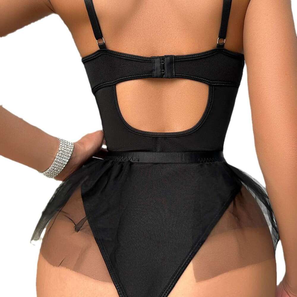 Patent Leather Sexy Lingerie New Lingerie Sexy No Take Off Small Chest Winter Sleepwear Passionate Set Uniform Tempting Home Jumpsuit KQ