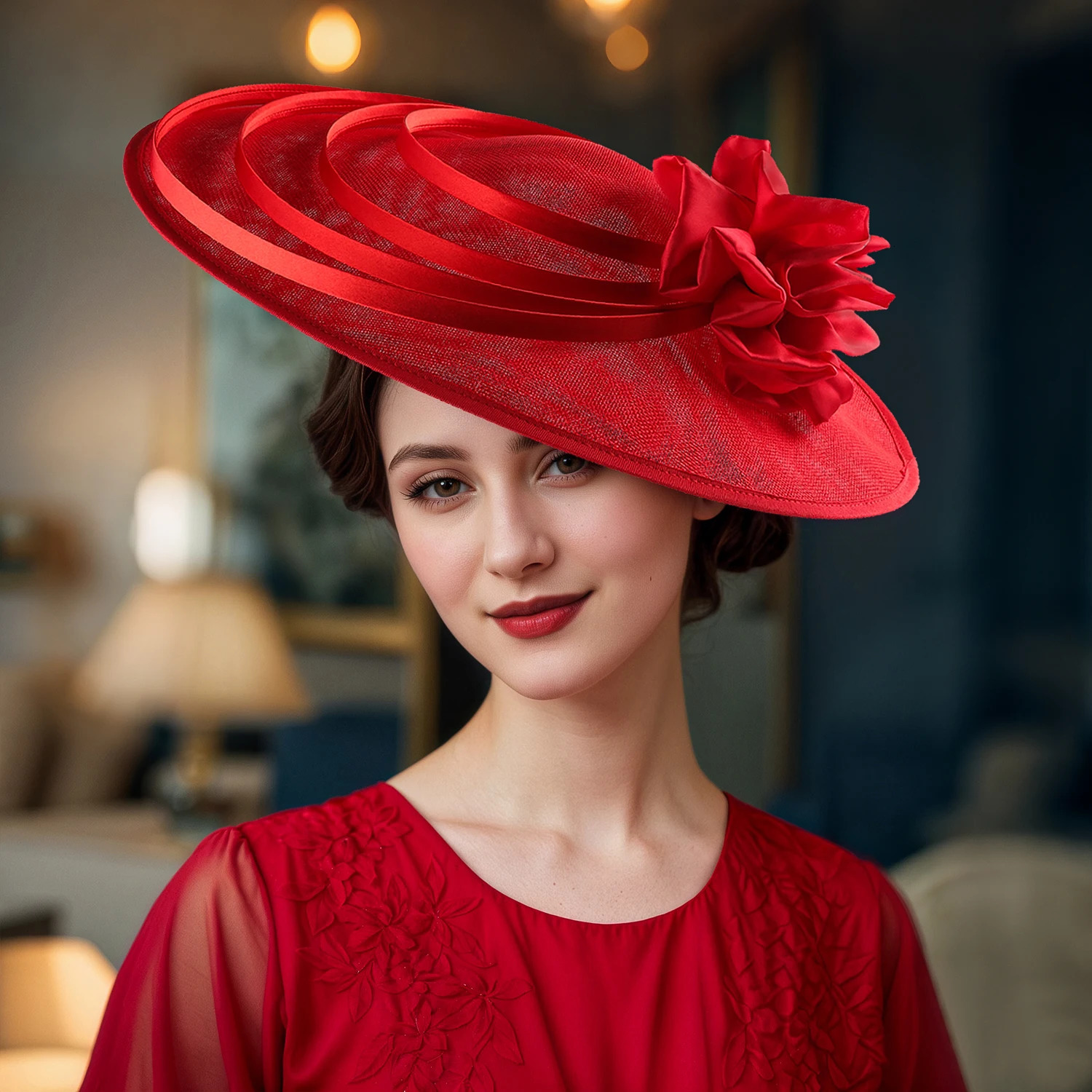 Fancy Christmas Sinamay Fascinator Perfect Wedding Hat Unique Derby Party Fashion Top Church Hats Bride Fascinators Female 250512