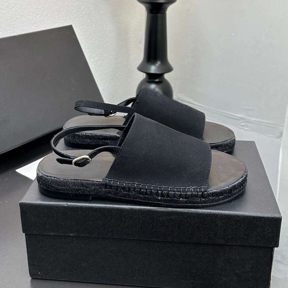 New Women Beach Sandals Low Heels Canvas Flat Platform Espadrilles Summer Buckle Strap Designer Shoes Zapatillas De Mujer