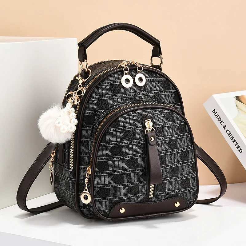 Printing Shoulder Bag Fashion Splicing Color Collision s Shoulder Bag Simple Casual Schoolbag Plush Hanging Decoration Z250512