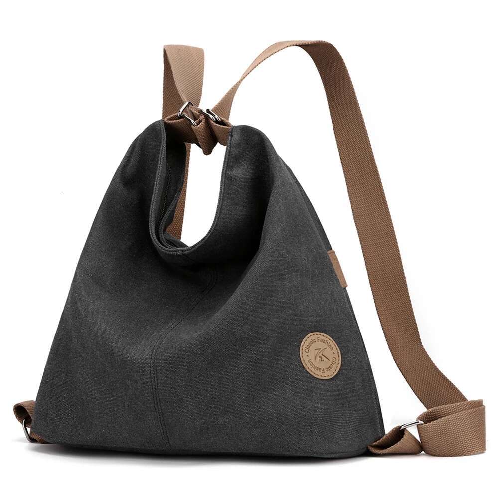 Women's Convertible Backpacks Large Capacity Simple Tote Handbag Multifunctional Double Shoulder Bag with Zipper Pocket Knapsack