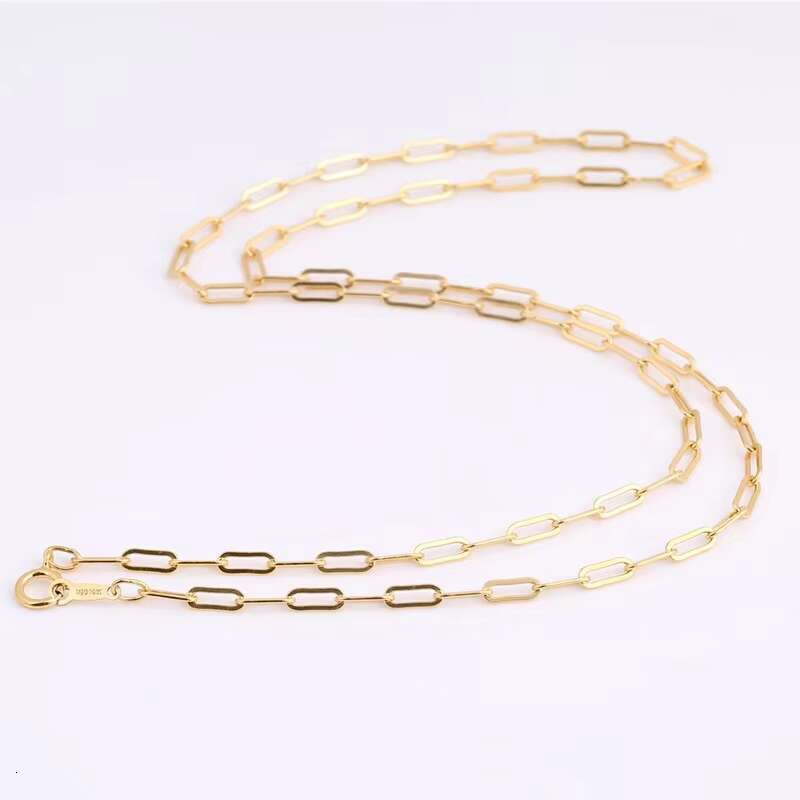 Gold filled paperclip chain buckle for girls, fashionable and simple boutique jewelry necklace