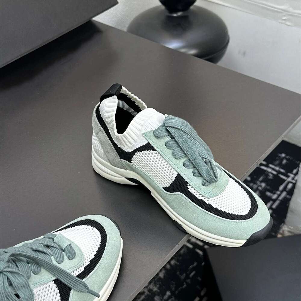 New Women Size35-42 Natural Cow Suede Sneakers Mesh Flat Platform Sports Leisure Flats Designer Shoes Zapatillas De Mujer
