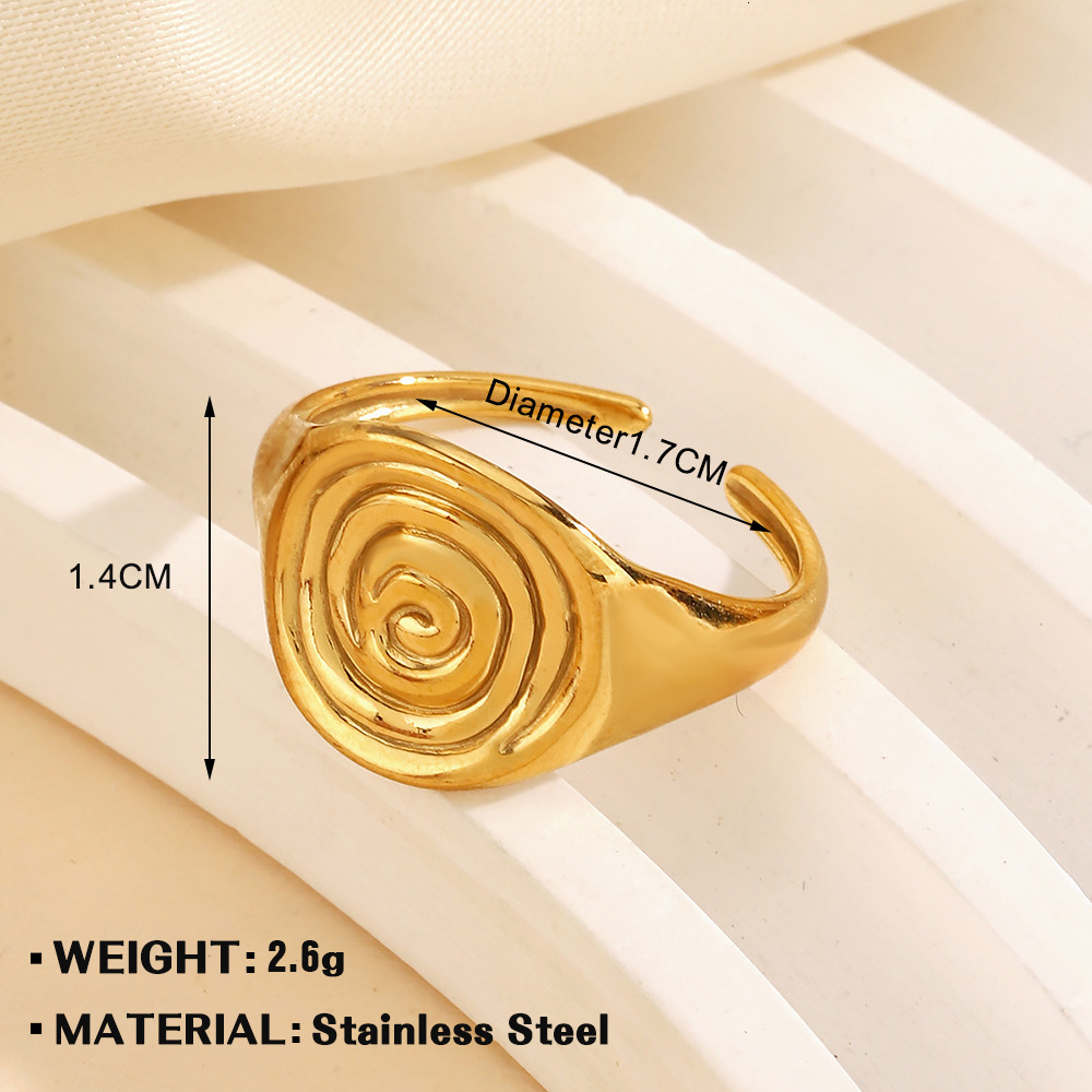 Fashionable and popular stainless steel exaggerated thick thread irregular with heart-shaped opening ring
