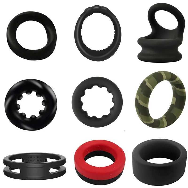 Soft Silicone Penis Cock Ring Set Male Ball Scrotum Stretcher Penis Lock Cock Ring Delay Ejaculation Enlargement Sex Toy Big Man W250512