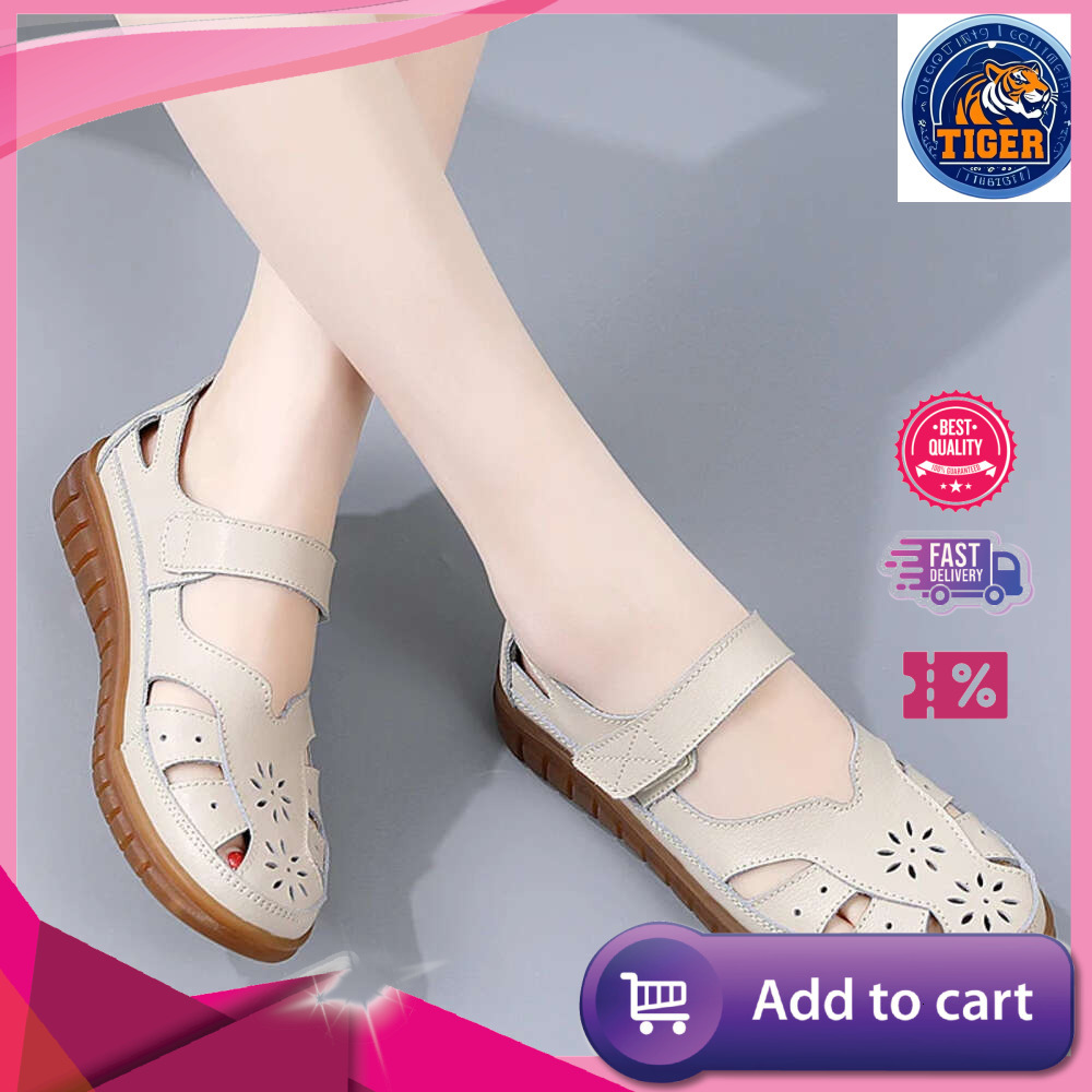 Ddmytiger Summer Women New Ladies Comfortable Flats Walking Sandals Covered Toe Beach Shoes Woman Footwear Outdoor Shoes