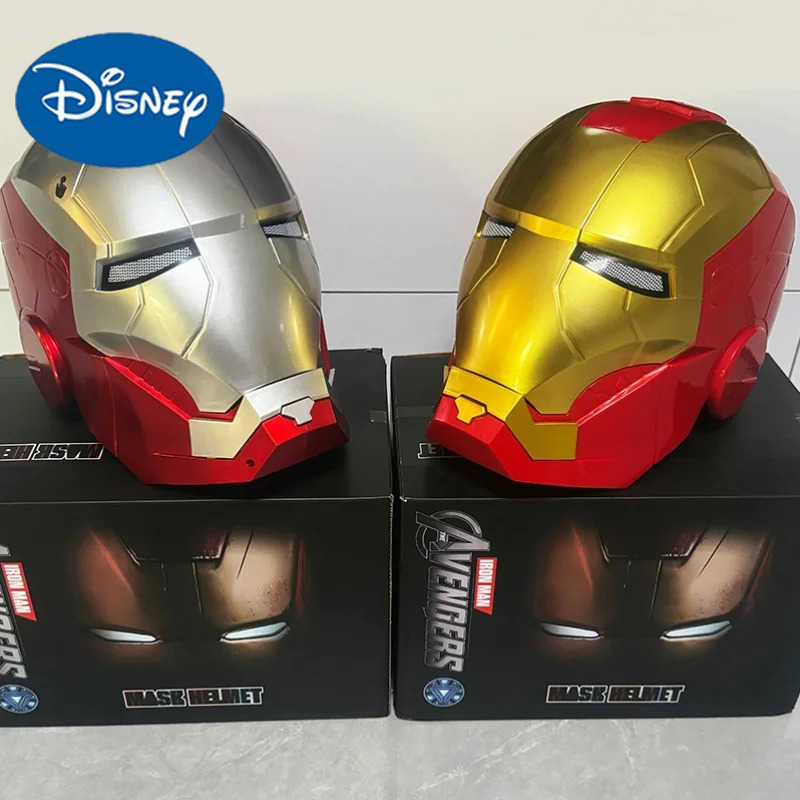 Disney Iron Man Helmet Mk5 Electric Voice Control Helmet 1/1 Cosplay Led Eyes Metal Mask Model Toy For Children Adults Gifts Christmas W250517