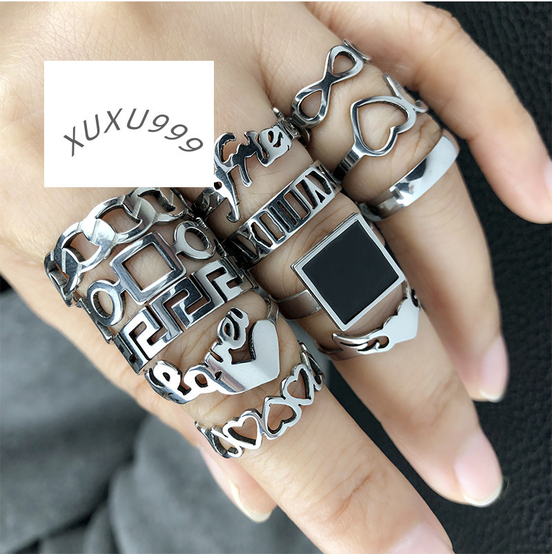 2025 New DS LIVE4U 18K Gold Plated Stainless Steel Rings Love Heart Ring for Men Accessory