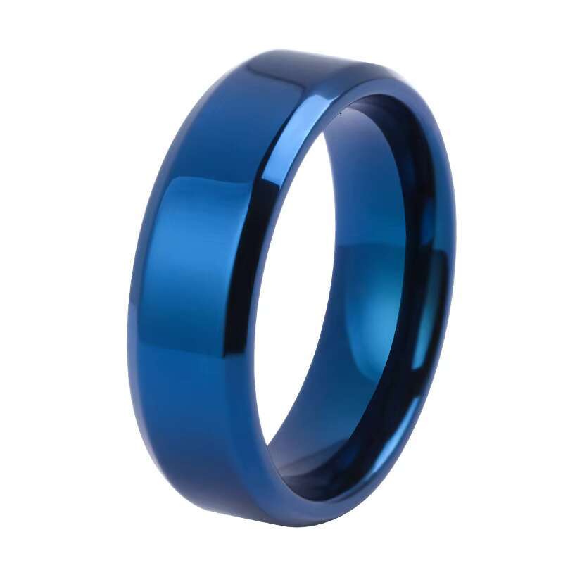 High Quality 7mm Mirror Finish Wholesale Flat Titanium Gold Plated Wedding Rings
