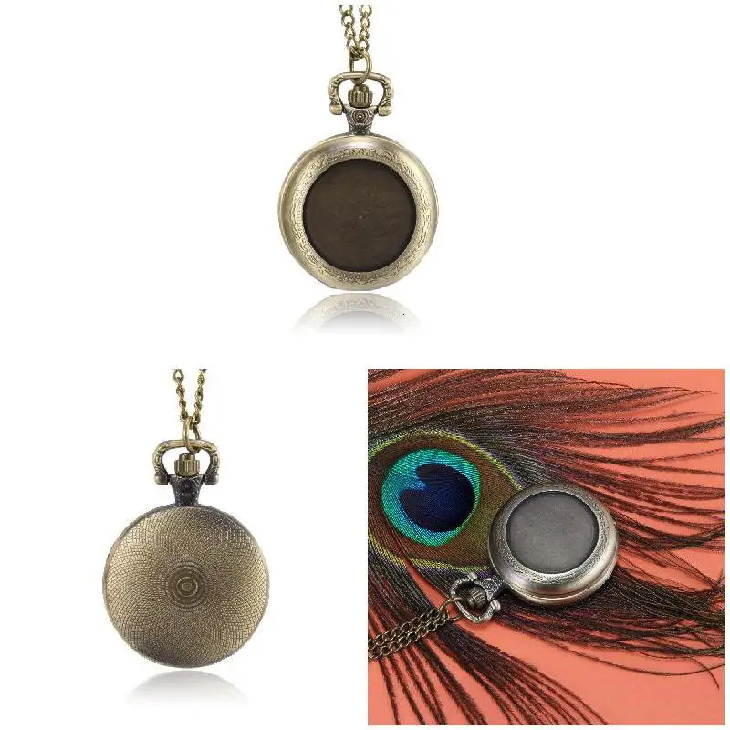 1pc Men Women Pocket Watch Round Groove Case With Chain Pocket Watch Round Groove Exquisite Delicate Accessories 250512