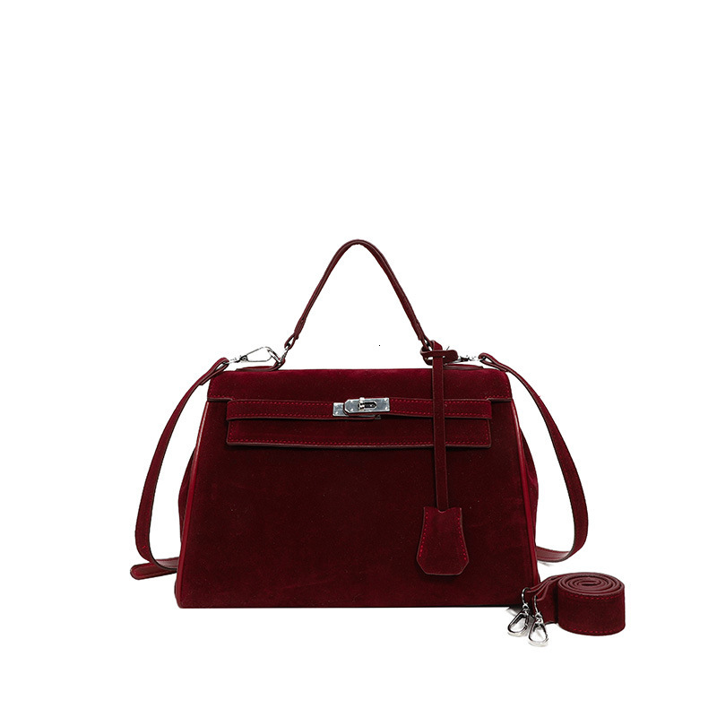 Top Quality New Free Delivery Designer Bag Matte Suede Leather Shoulder Crossbody Bag Fashionable Multifunctional Large Capacity Portable Kelly Bag