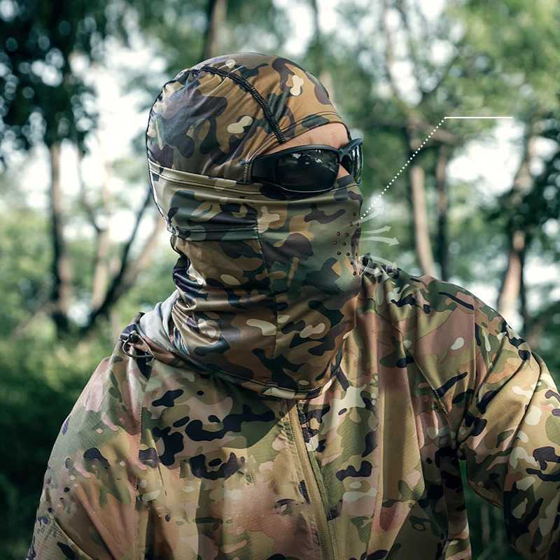 Summer Tactical Balaclava Camouflage Headgear Men Outdoor Fishing Motorcycle Ice Silk Breathable Sunscreen Riding Mask ElasticW250512