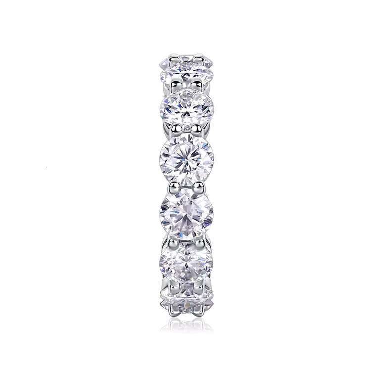 SGARIT Moissanite Jewelry Big Stone Full Diamond Eternity Ring S925 Silver Gold Plated 6.5CT 5mm Moissanite Wedding Band Ring