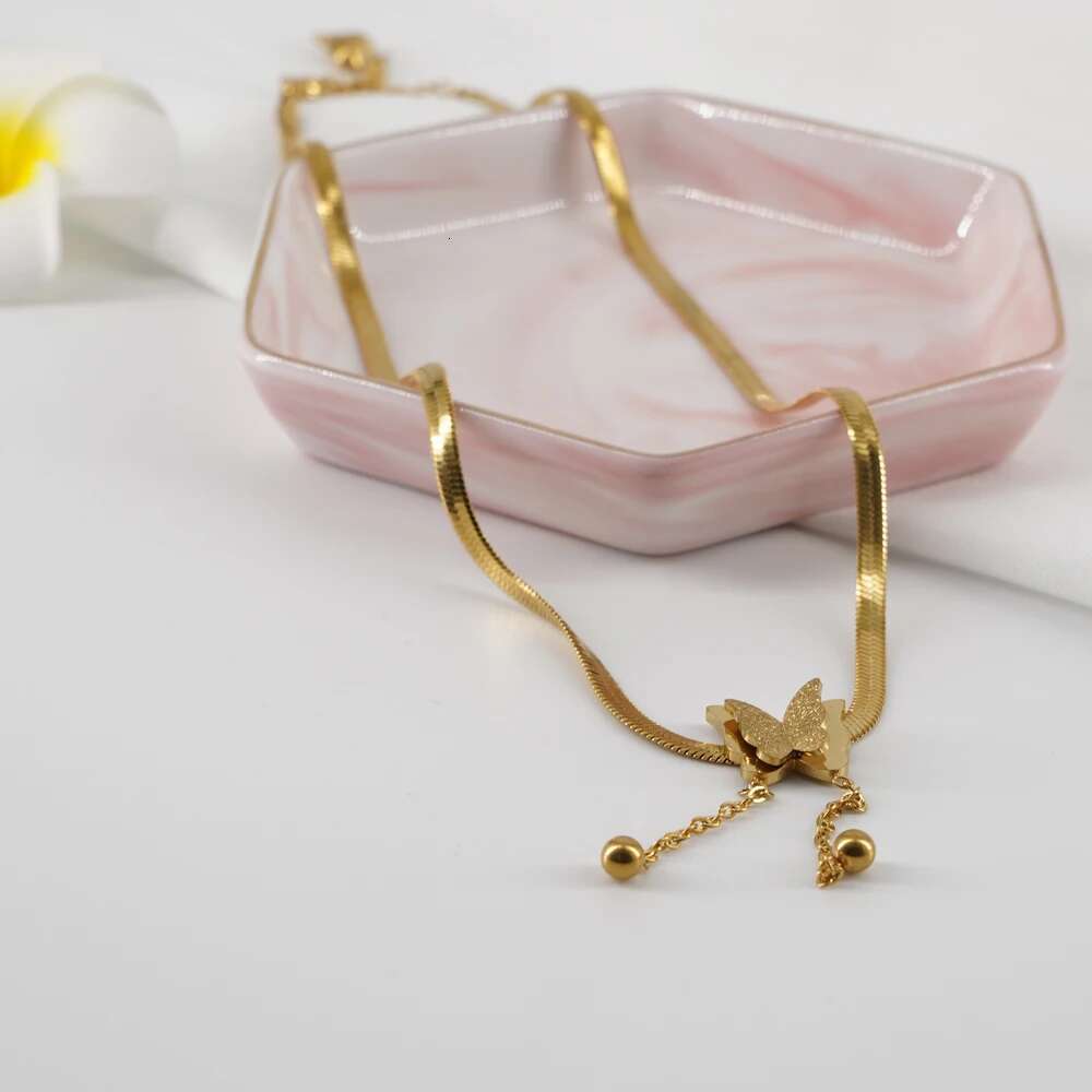 Vintage Butterfly Female Gold, Stainless Steel Snake Shaped Chains, Aesthetically Charming Necklace, Wedding Party, 2025, Jewelry, Gift