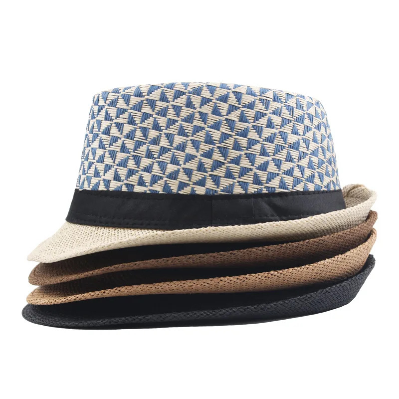 Mens Fedoras Summer Straw Hats Paper Woven Top Outdoor Sun hats Selling Curly Jazz Panama Cap 250512