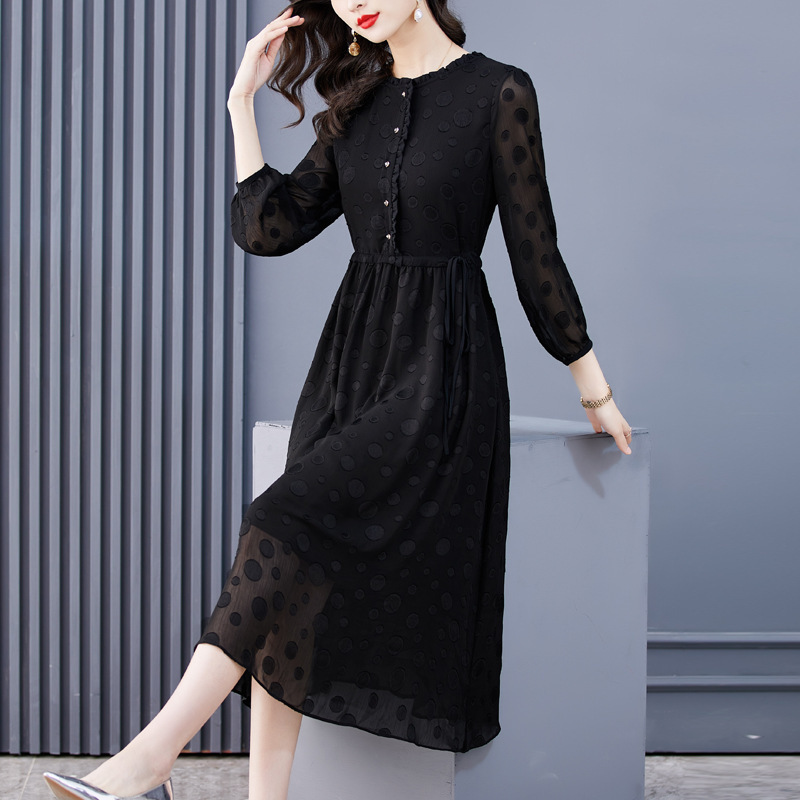 SY6140 Plus size dress long sleeve spring women 2025 new style fashion temperament plus size dress