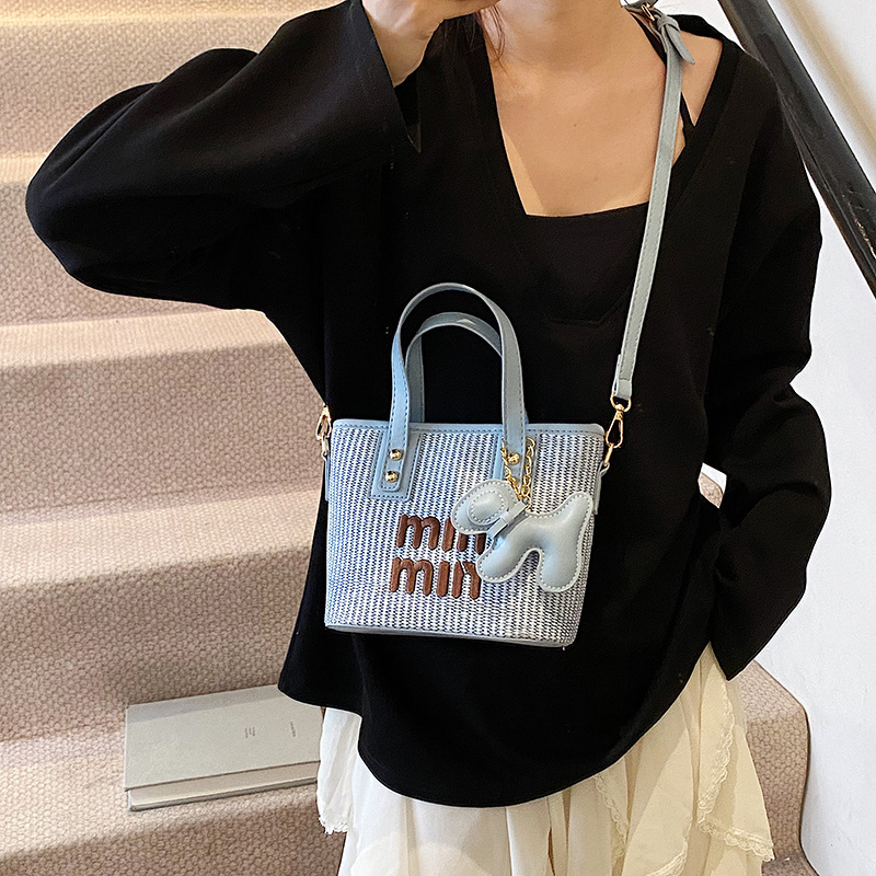 2025S Mini bag designer new popular handbag women trendy beach shoulder fashionable versatile woven crossbody bucket bag Fashion diagonal cross bag